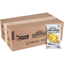 Deep River Snacks Potato Chips, Original Sea Salt Kettle, 2.0 Oz, Case Of 24 Bags