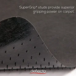 Deflecto Chair Mat For Low-Pile Carpets, For Commercial-Grade Carpeting, 46"W x 60"D, Black