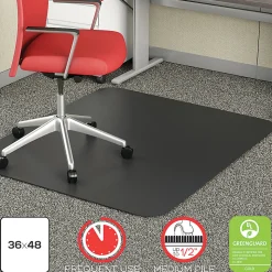 Deflecto Chair Mat For Medium-Pile Carpet, Rectangular, 36