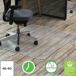 Deflecto Clear Polycarbonate Chair Mat For Hard Floors, 46