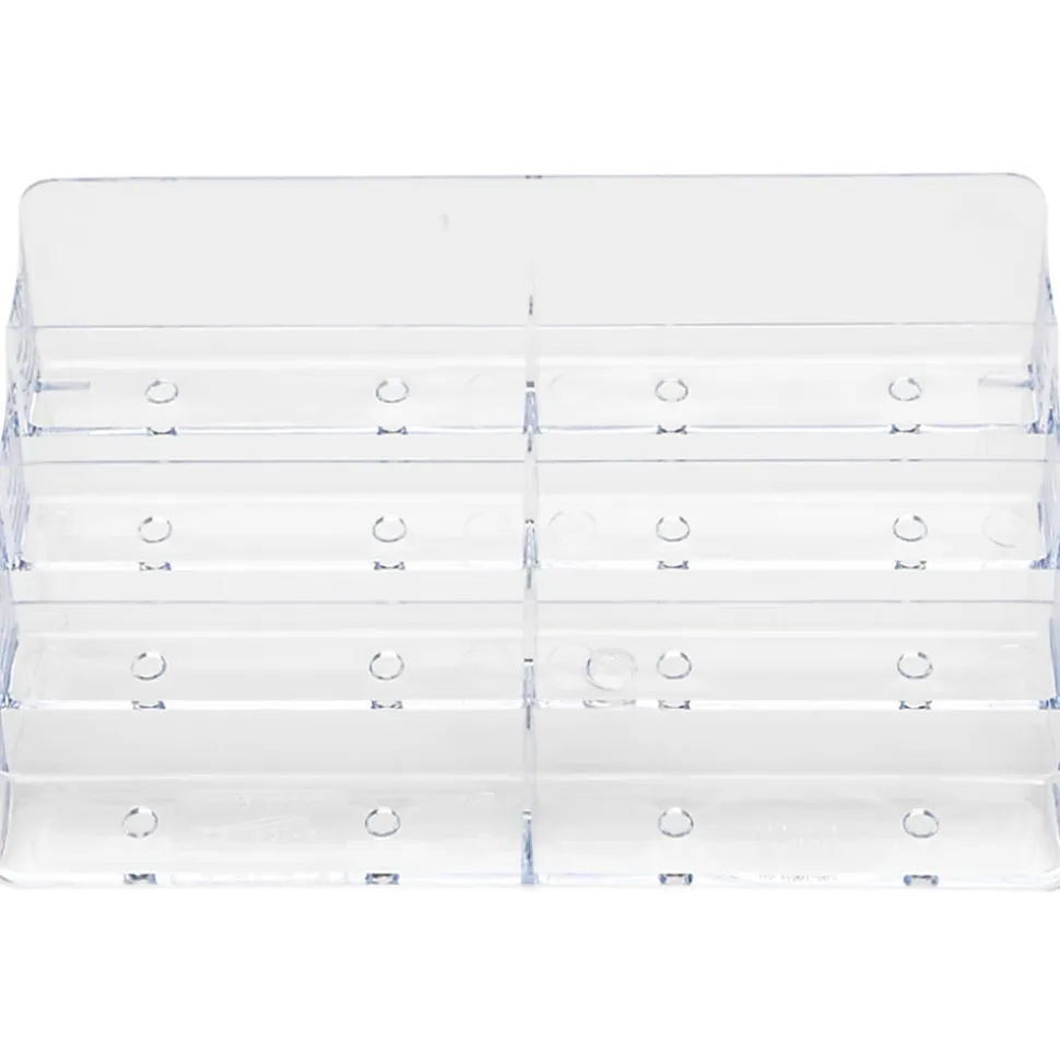 Deflecto 8-Compartment Business Card Holder, 3 7/8"H x 7 7/8"W x 3 5/8"D, Clear, DEF70801