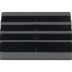 Deflecto 8-Compartment Business Card Holder, 3 7/8"H x 7 7/8"W x 3 5/8"D, Black