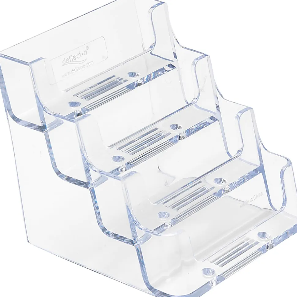 Deflecto® 4-Compartment Desktop Business Card Holder