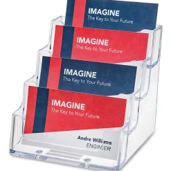 Deflecto® 4-Compartment Desktop Business Card Holder