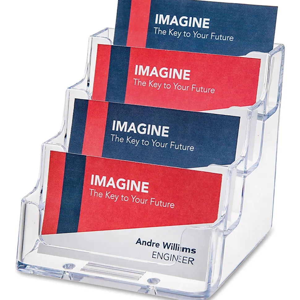Deflecto® 4-Compartment Desktop Business Card Holder