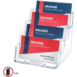 Deflecto® 4-Compartment Desktop Business Card Holder