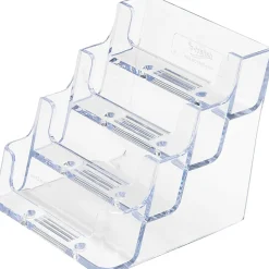 Deflecto® 4-Compartment Desktop Business Card Holder