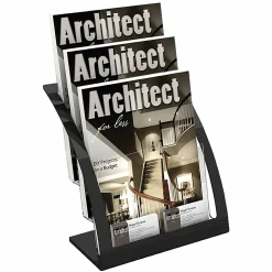 Deflecto® Contemporary Literature Holder, 3 Magazine Size Compartments 13 5/16