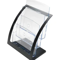 Deflecto® Contemporary Literature Holder, 3 Magazine Size Compartments 13 5/16