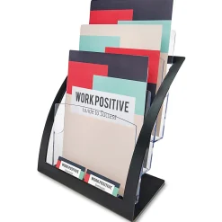 Deflecto® Contemporary Literature Holder, 3 Magazine Size Compartments 13 5/16