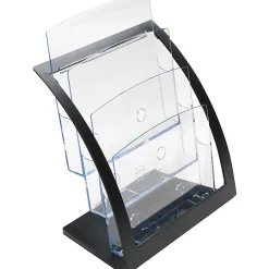 Deflecto® Contemporary Literature Holder, 3 Magazine Size Compartments 13 5/16