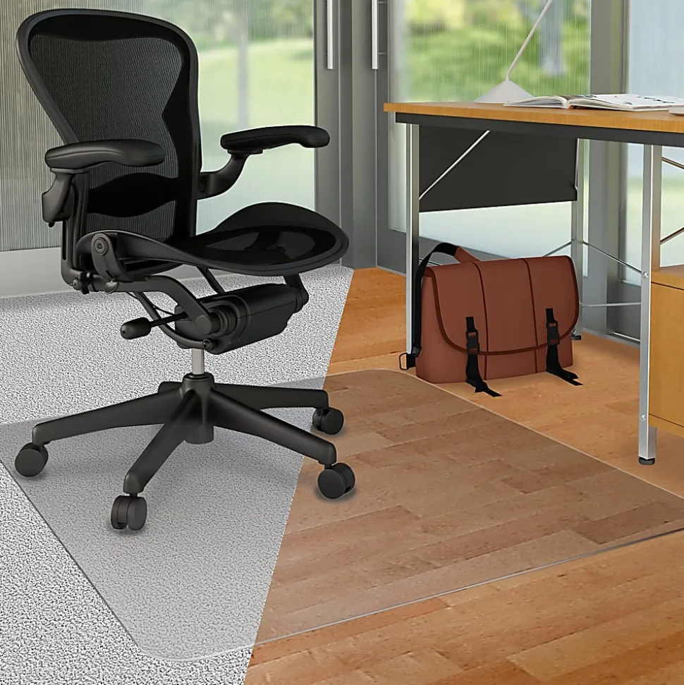 Deflecto DuoMat Chair Mat, 36"W x 48L", Clear