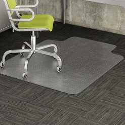 Deflecto® DuraMat Chair Mat For Low-Pile Carpet, Wide Lip, 45