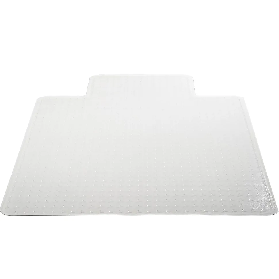Deflecto Earth Source® Chair Mat For Commercial Pile Carpets, Beveled Edge, Wide Lip, 45" x 53", Clear