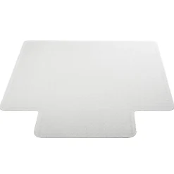 Deflecto Earth Source® Chair Mat For Commercial Pile Carpets, Beveled Edge, Wide Lip, 45" x 53", Clear