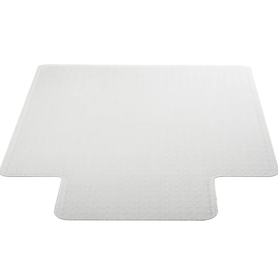 Deflecto Earth Source® Chair Mat For Commercial Pile Carpets, Beveled Edge, Wide Lip, 45" x 53", Clear