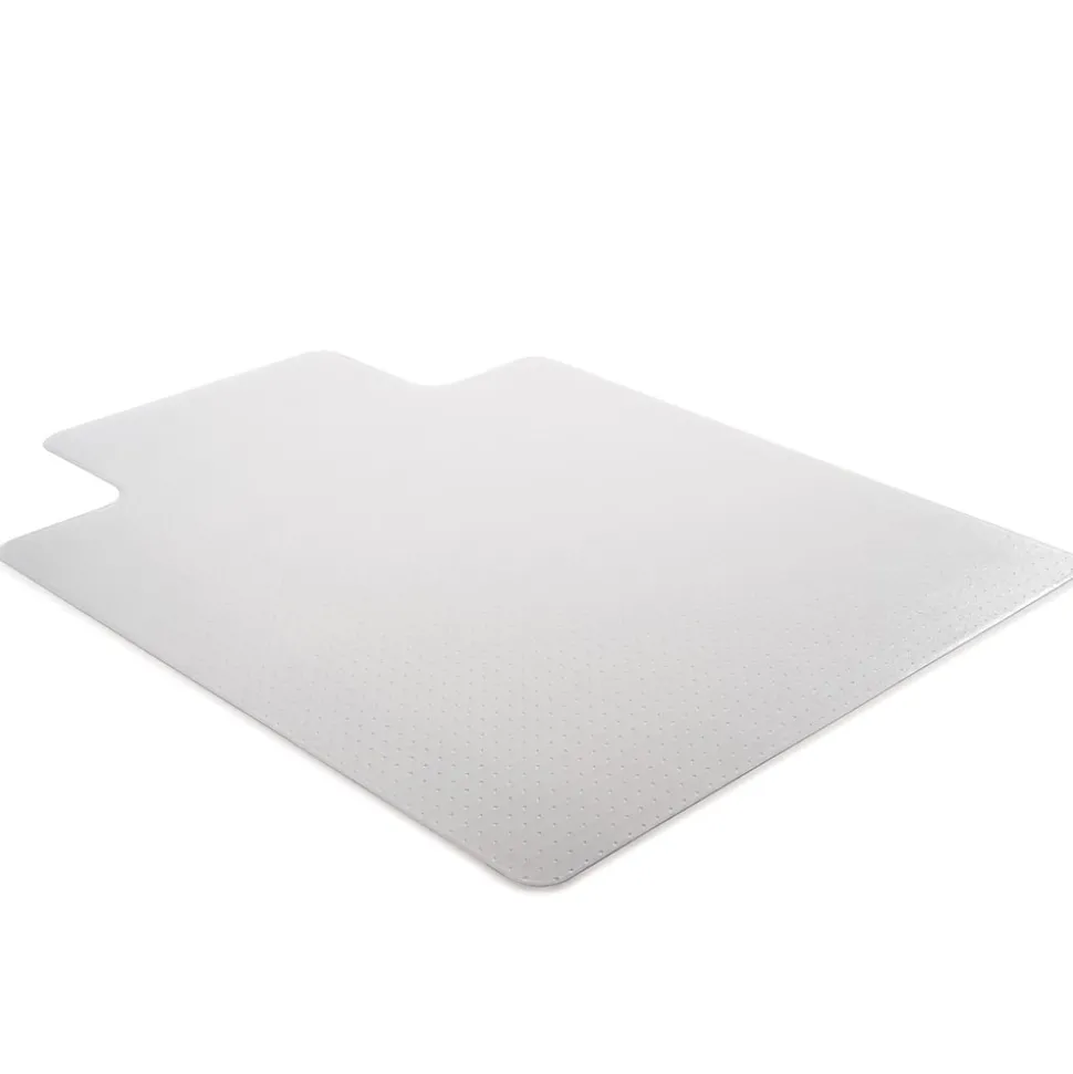Deflecto Earth Source® Chair Mat For Commercial Pile Carpets, Beveled Edge, Wide Lip, 45" x 53", Clear