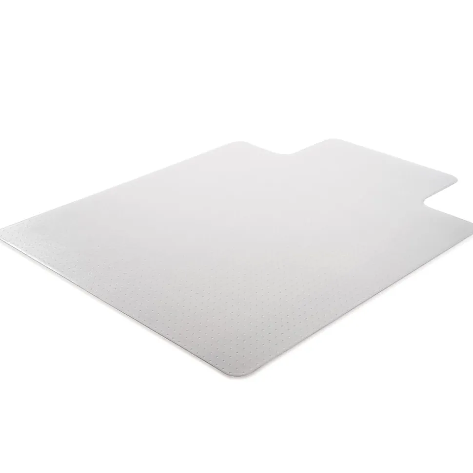 Deflecto Earth Source® Chair Mat For Commercial Pile Carpets, Beveled Edge, Wide Lip, 45" x 53", Clear