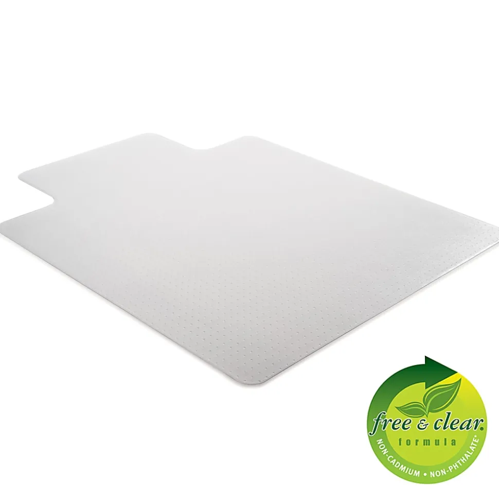 Deflect-O Earth Source® Chair Mat For Commercial Pile Carpets, Beveled Edge, Standard Lip, 36" x 48", Clear