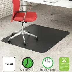 Deflecto EconoMat Vinyl Chair Mat For Hard Floors, Rectangular, 46