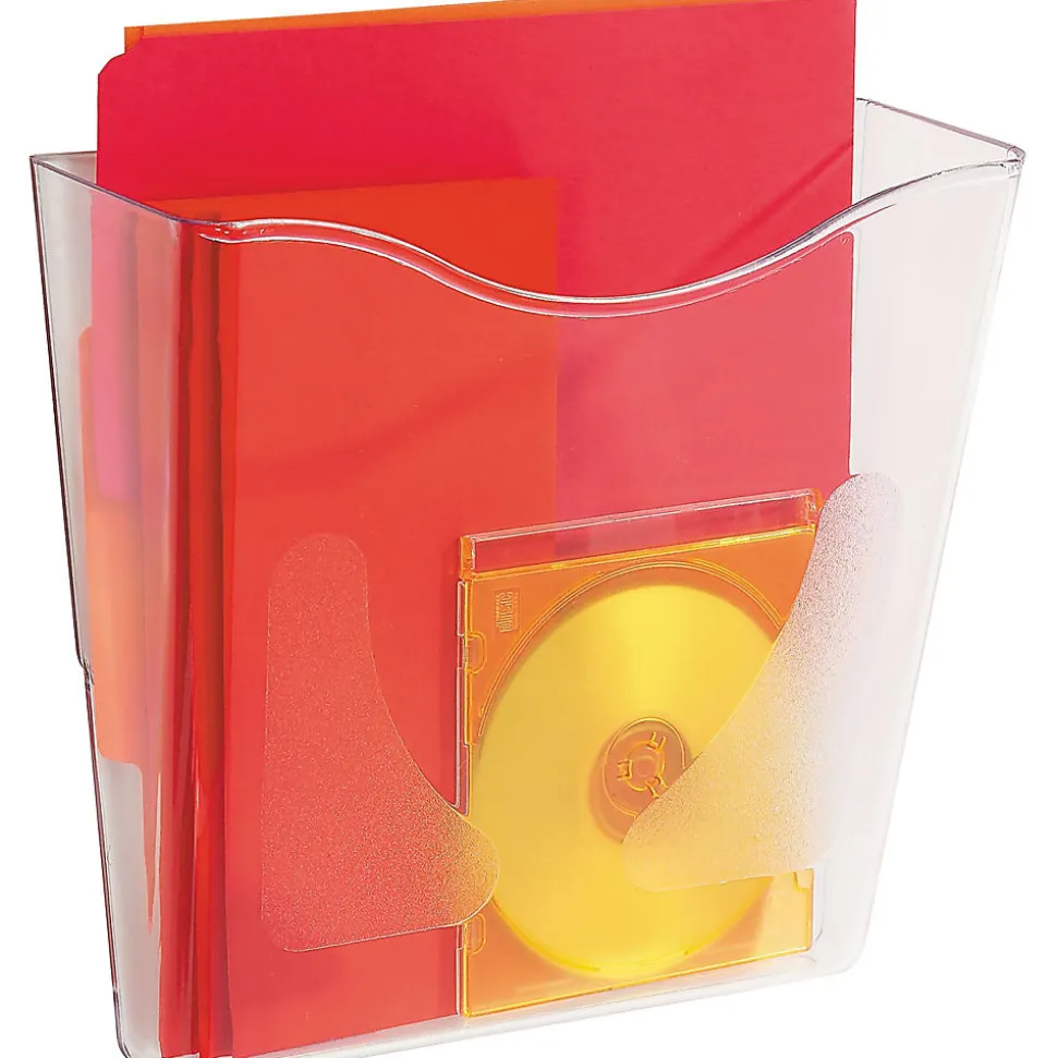 deflecto® Euro-Style DocuPocket®Portrait Wall File, A4/Legal/Letter/Magazine/Portfolio Size, 10.25" x 4" x 10", Clear