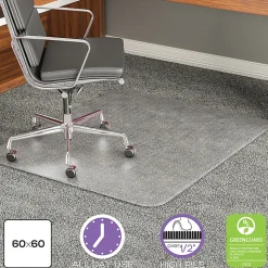 Deflecto Execumat Heavy-Duty Vinyl Chair Mat For High-Pile Carpets, 60