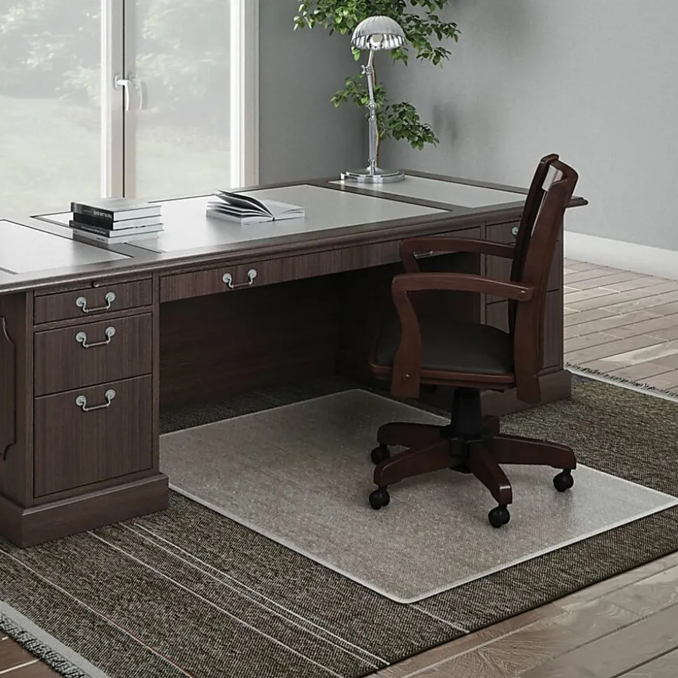 Deflecto Execumat Heavy-Duty Vinyl Chair Mat For High-Pile Carpets, 60" x 60", Clear
