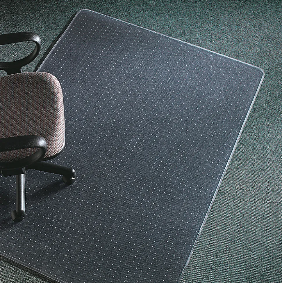 Deflecto Execumat Heavy-Duty Vinyl Chair Mat For High-Pile Carpets, 60" x 60", Clear