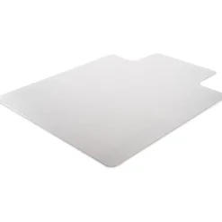 Deflecto® Glass Clear Chair Mat, For Medium Pile Carpets, With Lip, 36" x 48", Clear