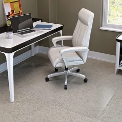 Deflecto® Glass Clear Chair Mat, For Medium Pile Carpets, With Lip, 36