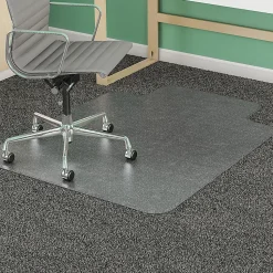 Deflecto® Glass Clear Chair Mat, For Medium Pile Carpets, With Lip, 36