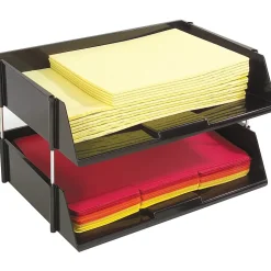 Deflecto Heavy-Duty Side-Loading Letter Tray, 3 1/4"H x 16 1/4"W x 11 3/16"D, Black