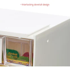 Deflecto Interlocking Horizontal Tilt Bin, 5 Bins, Small Size, 3 3/10