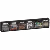 Deflecto Interlocking Horizontal Tilt Bin, 6 Bins, Small Size, 4 1/2" x 23 5/8" x 3 5/8", Black/Clear