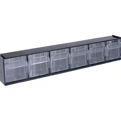 Deflecto Interlocking Horizontal Tilt Bin, 6 Bins, Small Size, 4 1/2