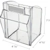 Deflecto Interlocking Horizontal Tilt Bin, 4 Bins, Medium Size, 8 1/8" x 23 5/8" x 6 5/8", Black/Clear