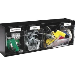 Deflecto Interlocking Horizontal Tilt Bin, 4 Bins, Medium Size, 8 1/8