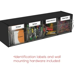 Deflecto Interlocking Horizontal Tilt Bin, 4 Bins, Medium Size, 8 1/8