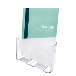 Deflecto® Literature DocuHolder®, Letter/Magazine Size, 10 3/4"H x 9 1/4"W x 3 3/4"D, Clear