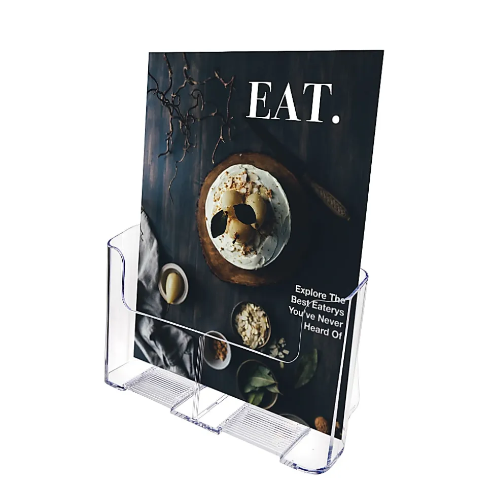 Deflecto® Literature DocuHolder®, Letter/Magazine Size, 10 3/4"H x 9 1/4"W x 3 3/4"D, Clear