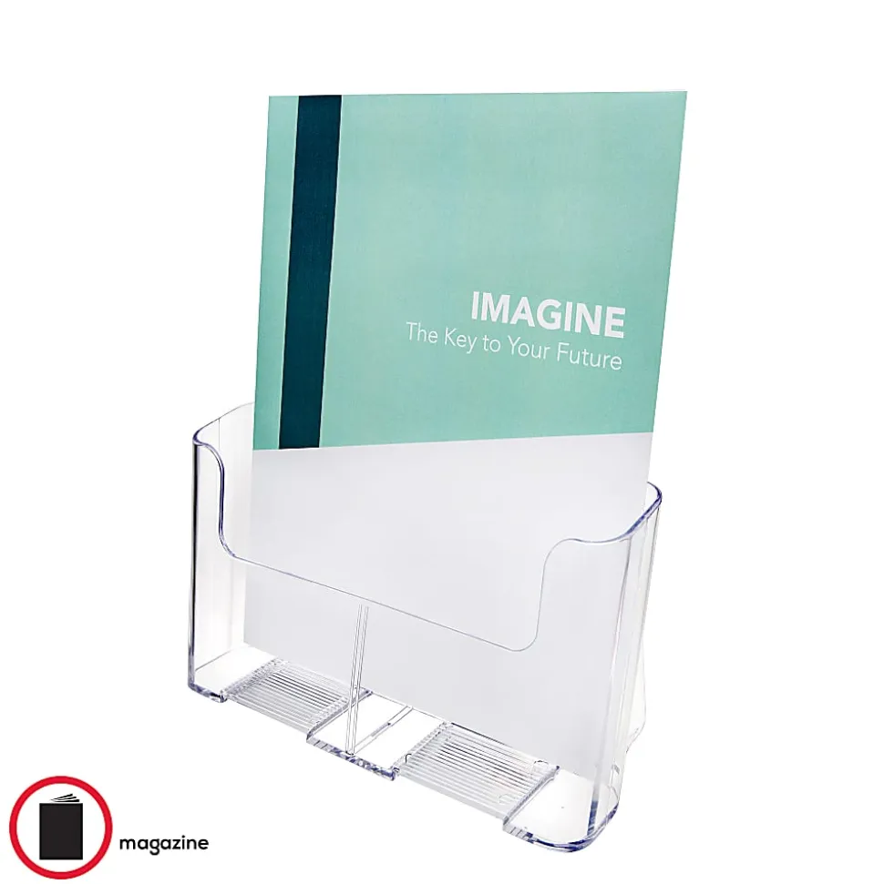 Deflecto® Literature DocuHolder®, Letter/Magazine Size, 10 3/4"H x 9 1/4"W x 3 3/4"D, Clear