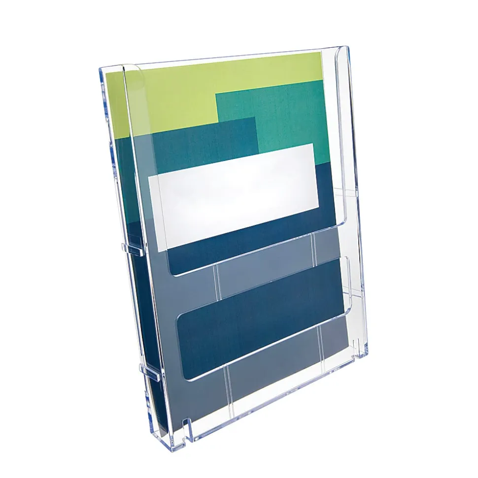 Deflecto® Lit Loc® Interlocking Magazine Size Literature Display, 11 1/4"H x 9"W x 1 1/4"D, Clear