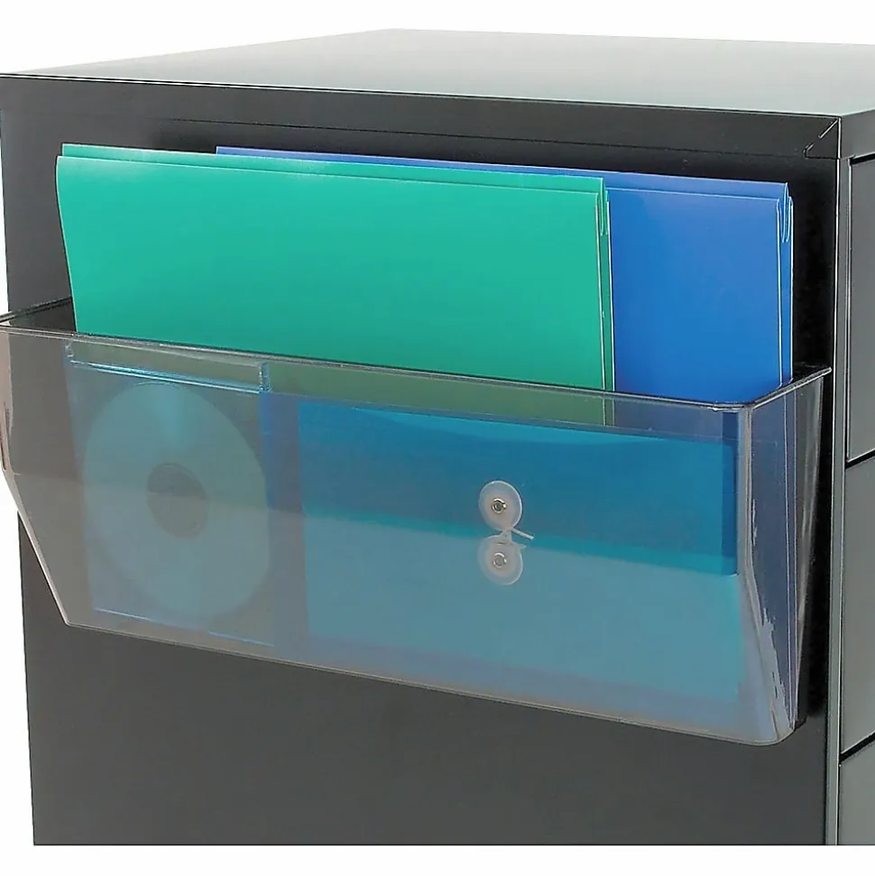 Deflecto Magnetic Wall File Pocket, Smoke