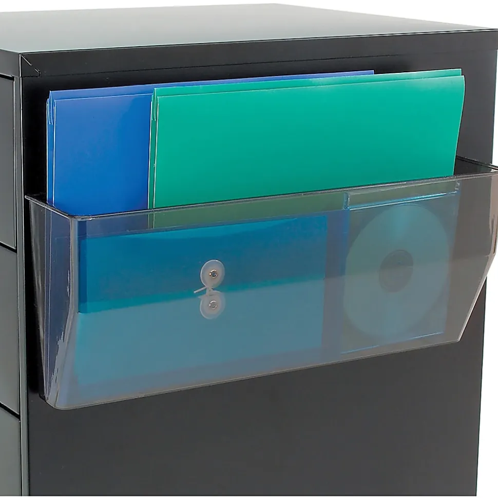Deflecto Magnetic Wall File Pocket, Smoke