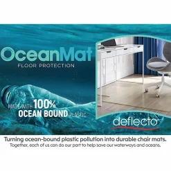 Deflecto OceanMat Chair Mat for Hard Floor - Hard Floor, Chair, Wood Floor, Tile Floor, Laminate Floor48"x 36" Depth - CM2G112OCB