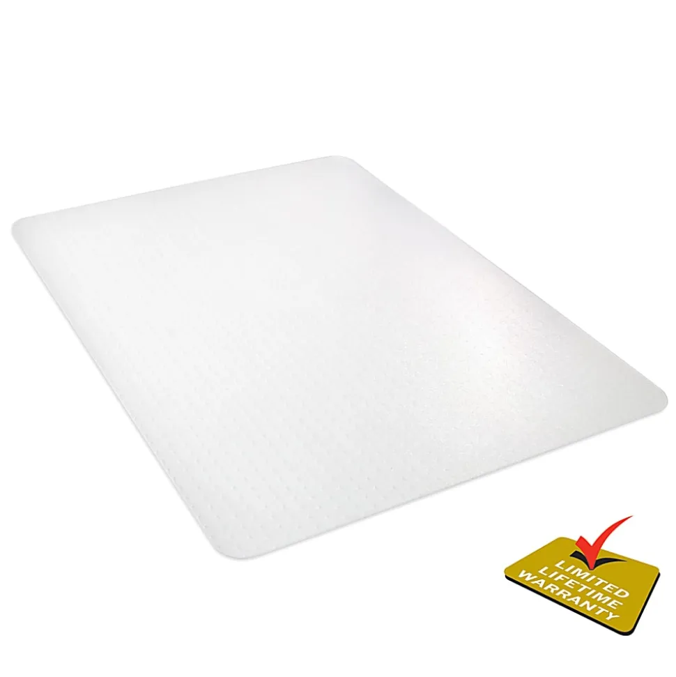 Deflecto Polycarbonate Chair Mat For Pile Carpets, Rectangular, 36"W x 48"D, Clear