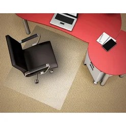 Deflecto Polycarbonate Chair Mat For Pile Carpets, 45"W x 53"D, Clear