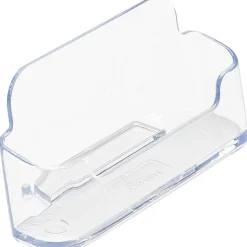 Deflecto Single-Compartment Business Card Holder, 50-Card Capacity, Clear