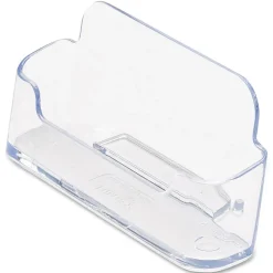 Deflecto Single-Compartment Business Card Holder, 50-Card Capacity, Clear