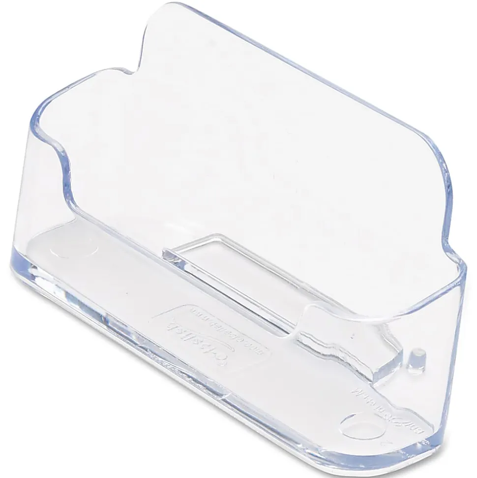 Deflecto Single-Compartment Business Card Holder, 50-Card Capacity, Clear